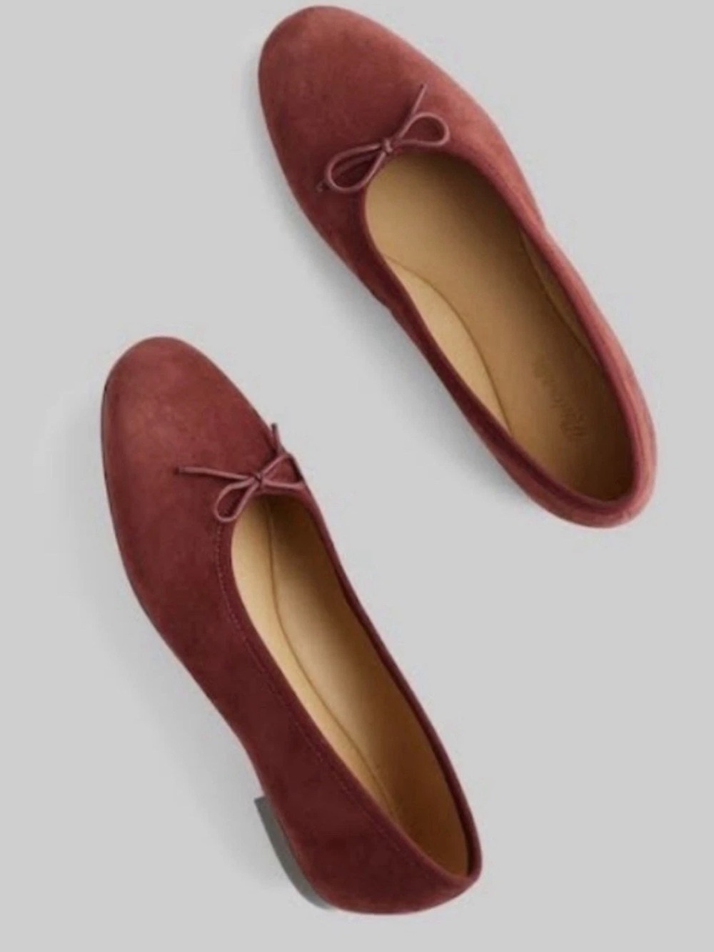Madewell The April Ballet Flat in Deep Merlot Burgundy Suede Size 7